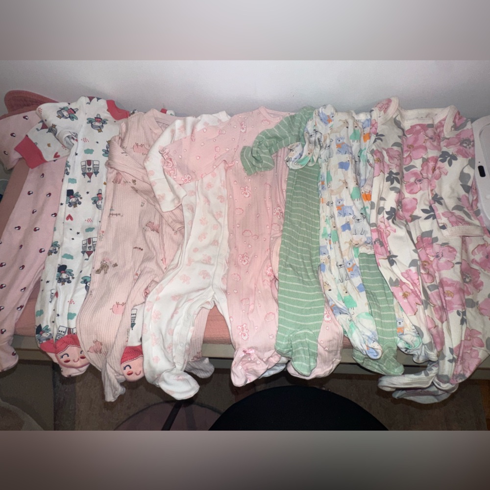 Lot of baby girl pajamas